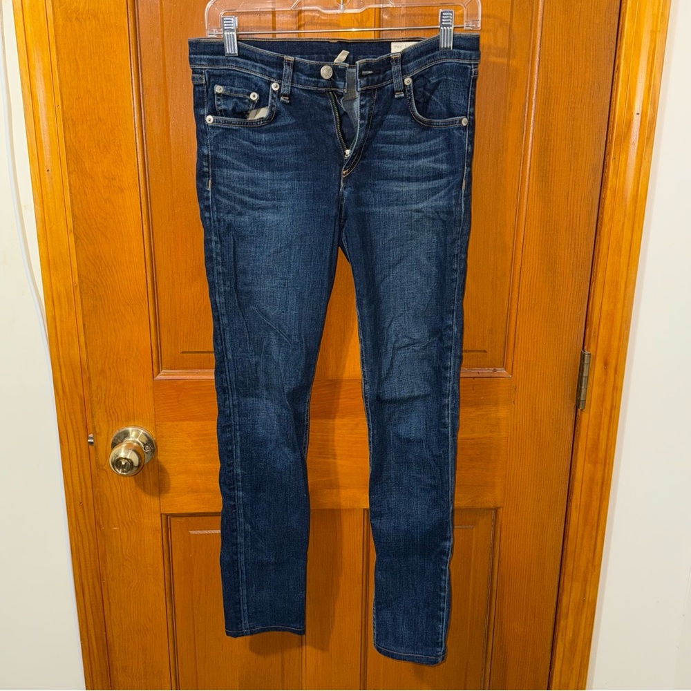 rag & bone 8.5" Mid Rise Dark Wash Skinny Jeans Wonderland Size 27
